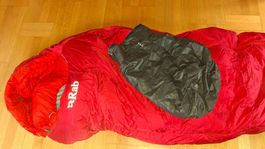 Schlafsack Rab rot mit Packsack und Hülle Grösse M