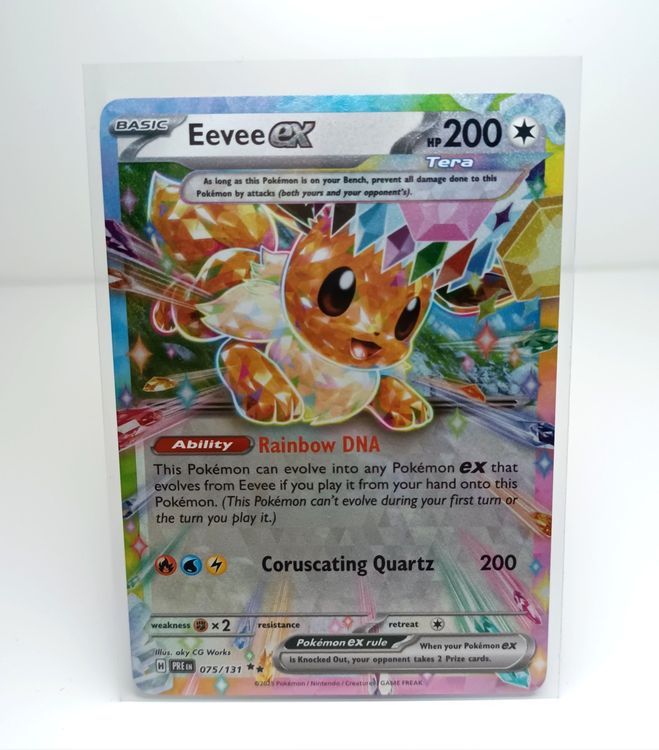 Carte Pokémon Evoli EX 075/131 PRE SV8.5 Evolutions Prismatiques FR NEUF