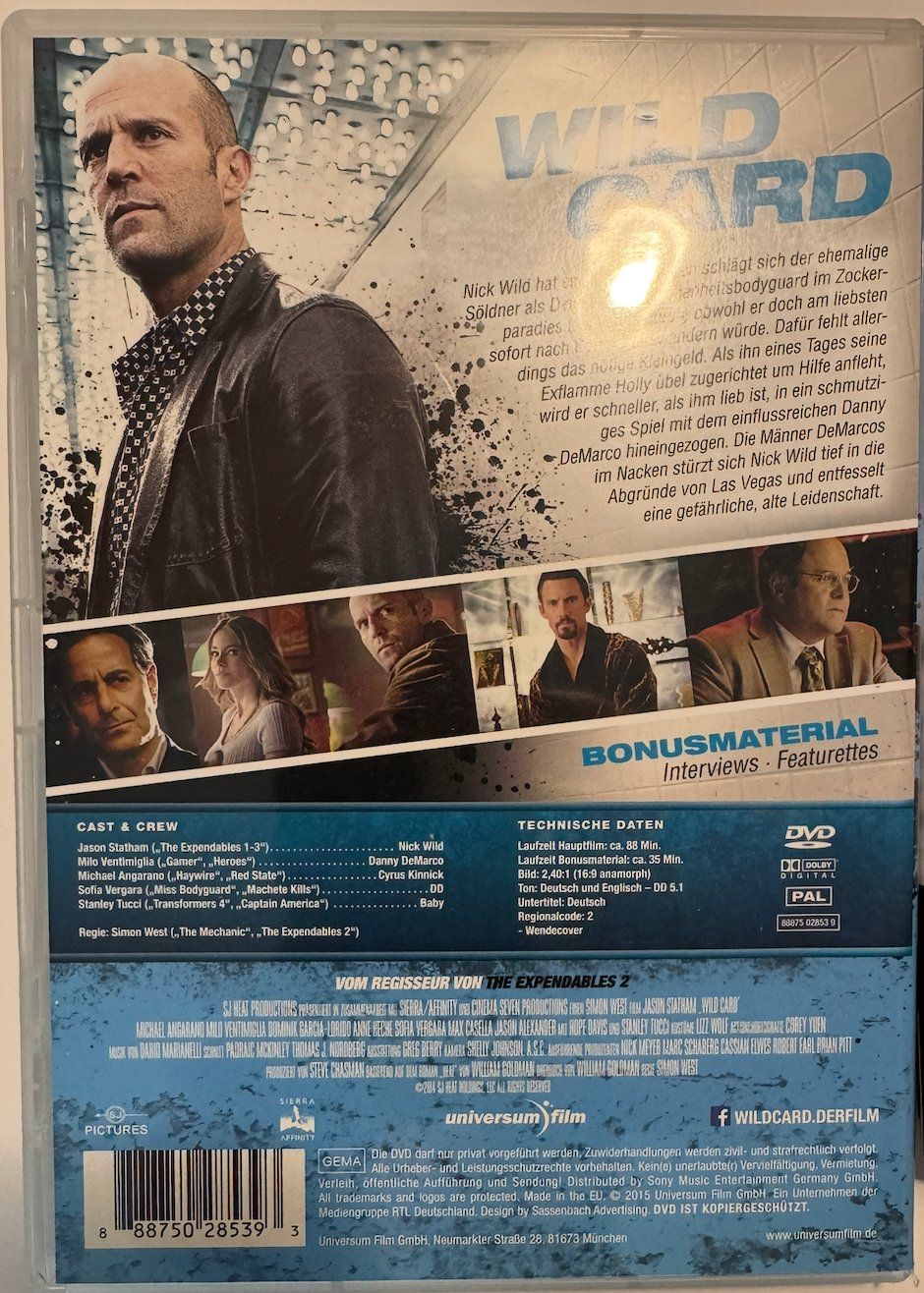 Tutti i DVDs: DVD  WILD CARD - JASON STATHAM – Usato da Wisen venduto da gigisna 2