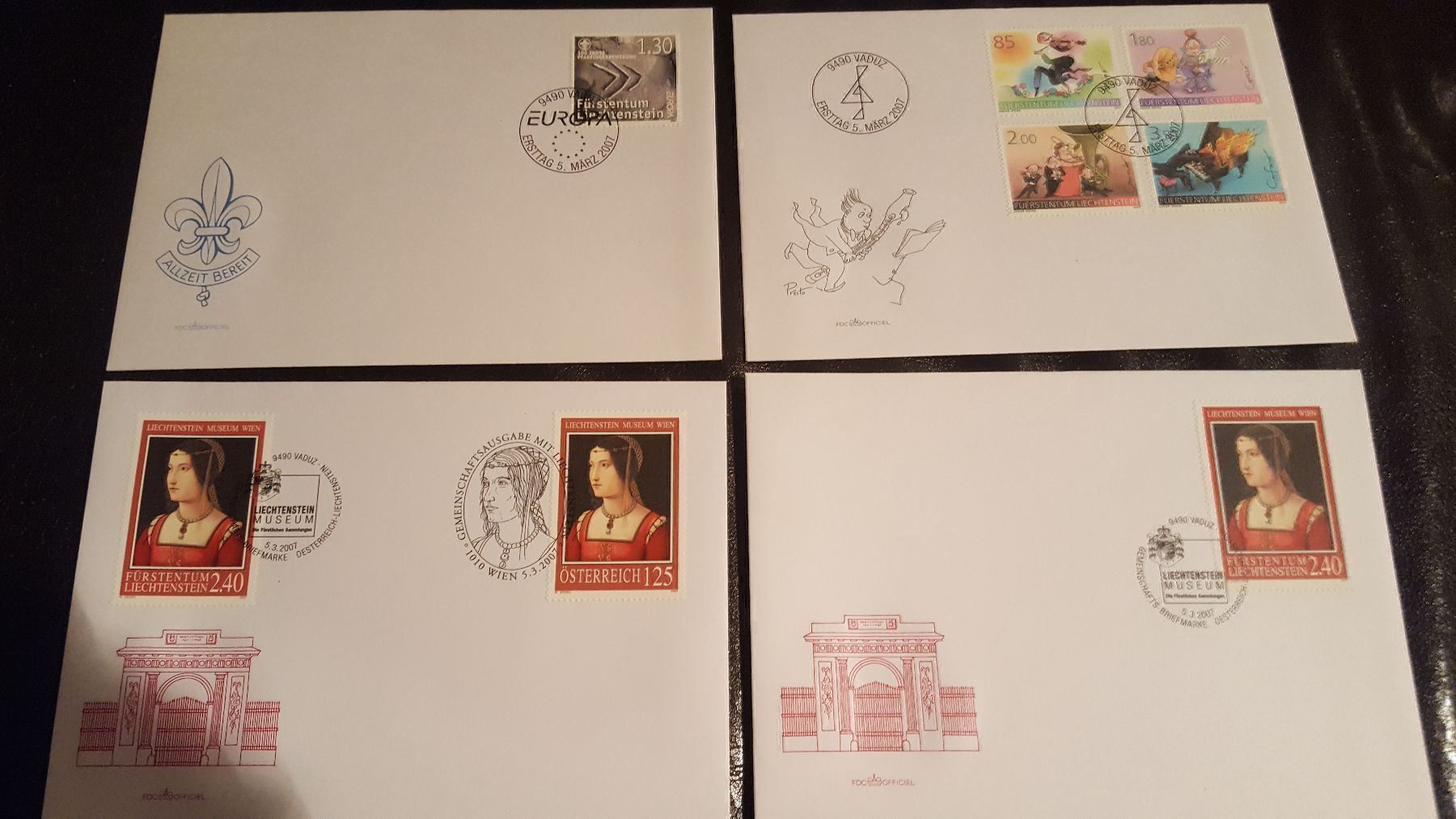 Alle Briefmarken: Liechtensten 2007 FDC's Nr. 1379-1384 – Neu (gemäss Beschreibung) aus Remetschwil von Hofiii
