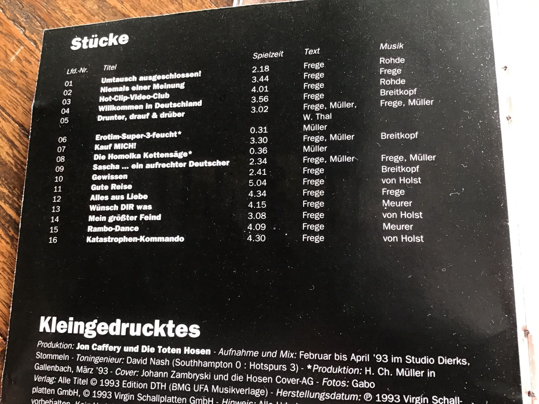CD: DIE TOTEN HOSEN.   💿 – Usato da Thierachern venduto da sweden08 2