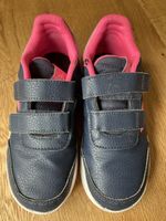 adidas trainers, size 33, Navy and pink detail.