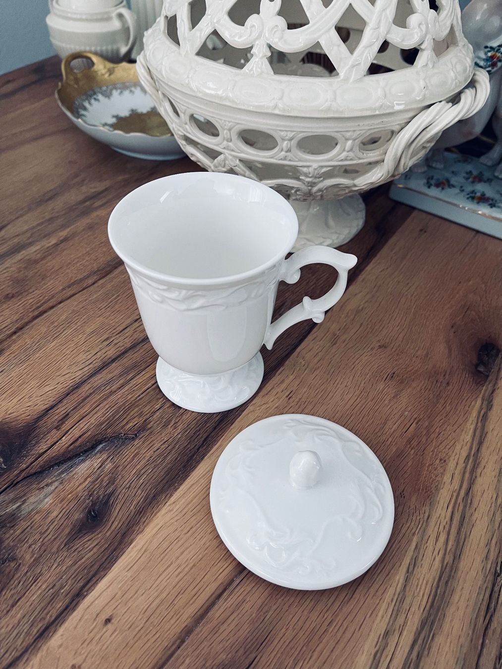 Tazze: 2 Tassen mit Deckel - wunderschön! – Usato da Winkel venduto da Glamour4You 5