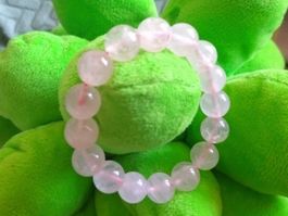 Rosenquarz Armband, Durchmesser 12mm, elastisch, 18 cm lang