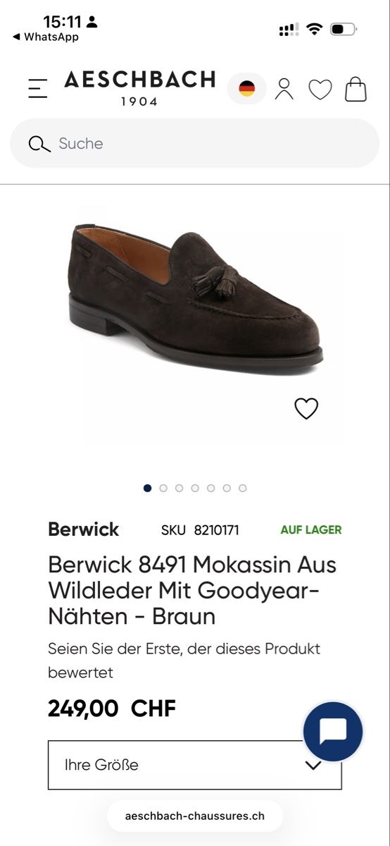 Scarpe da uomo: Berwick 8491 Mokassin Aus Wildleder - Braun – Nuovo (secondo la descrizione) da Wädenswil venduto da katdede 1