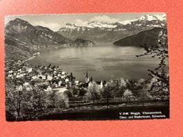Alte Ansichtskarte von Weggis, Vierwaldstättersee, 1950