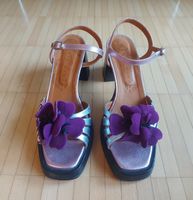 Chie Mihara Sandalen, silber/fuchsia, Gr. 39 1/2