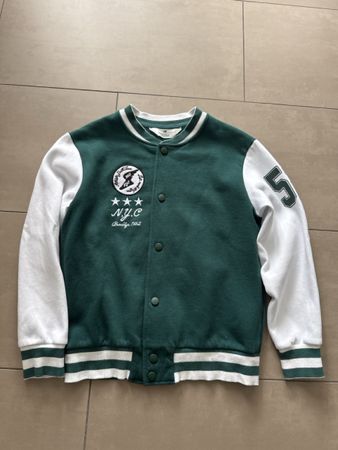 Coole College Jacke von H&M, Grün/Weiss, Grösse 134/140