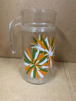 Vintage Glaskaraffe mit Blumenmuster