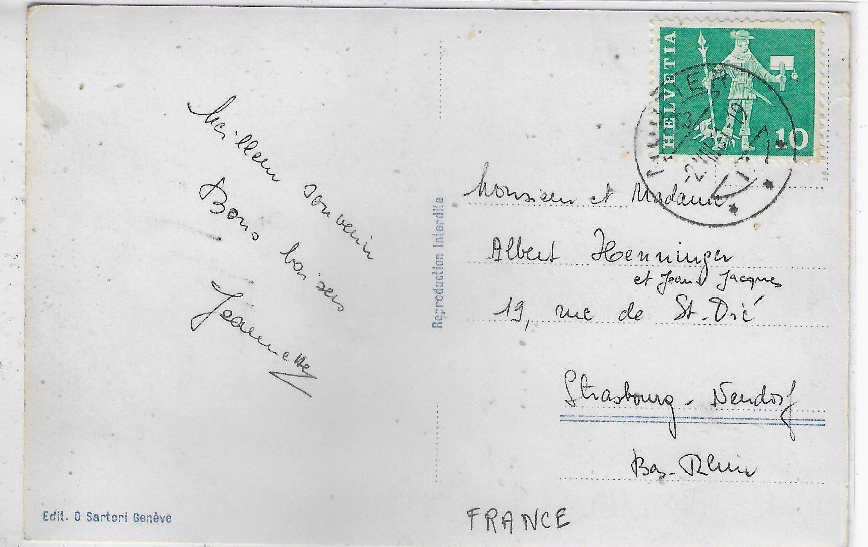 Cartoline postali: Moutier - Eglise de Chalieres – Usato da Ettingen venduto da Kartenplanet 1