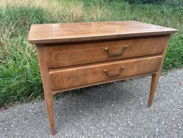 Nachttisch mit Schubladen Nuss, 2 Schubladen