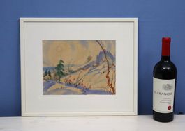 Aquarell, Winterlandschaft, unbekannt signiert, datiert 1996