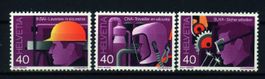 1978, Nr.614–616, SUVA alle drei Einzelmarken **