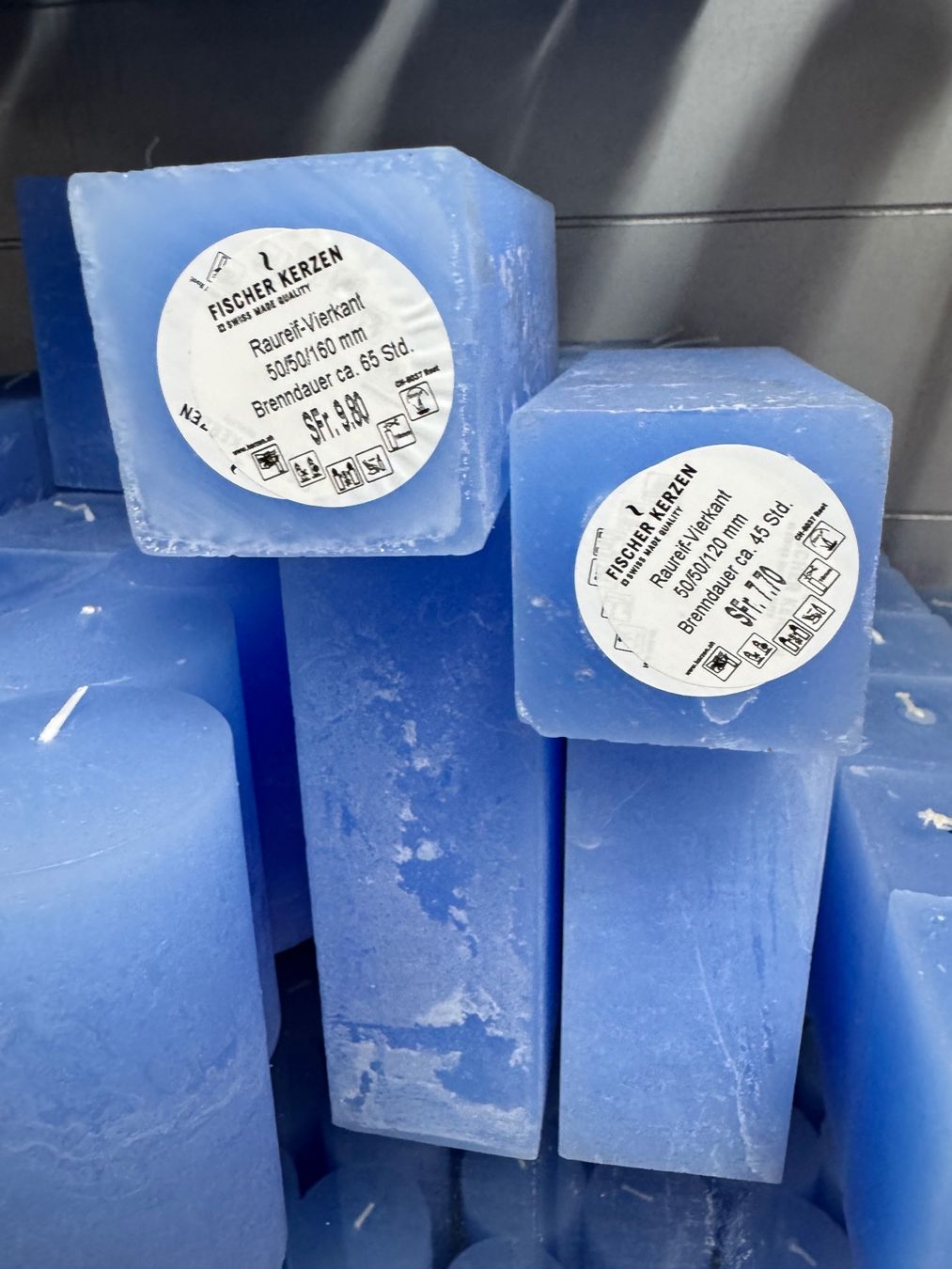 Candele: 045 Posten Raureif Kerzen hellblau aus Liquidation – Nuovo (secondo la descrizione) da Derendingen venduto da Meisterstuecke 7