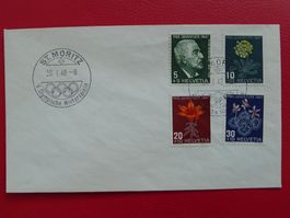 1947, J121-J124 Pro Juventute: Satzbrief, Olympia ST.MORITZ