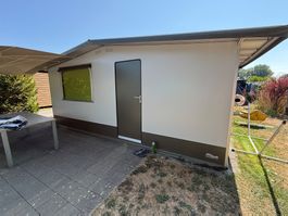 Vierjahresvorzelt „Stoll“ mit Wohnwagen Knaus Azur 495 TF