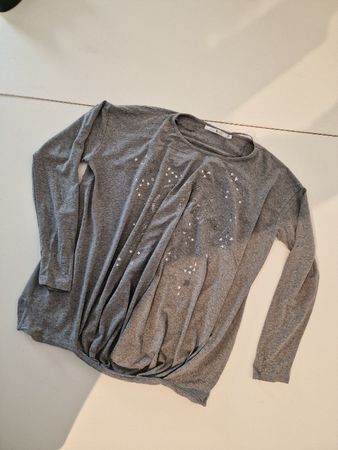Lu Lu Shirt, Grösse 164/176, Grau mit Sternen - Top Zustand!