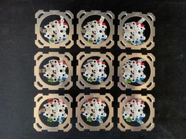 Set von 9 Steckdosen 3 x T13 mit neuen Rahmen und Abdeckunge