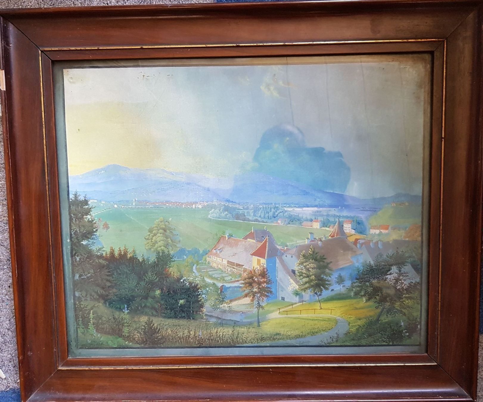 Dipinti: belle gouache paysage 19 ème s. – Usato da Lausanne venduto da leneko