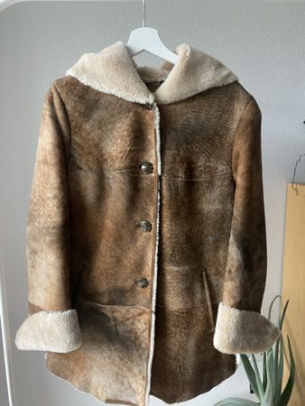 Vintage Lammfell Mantel / Mouton Kapuze Gr. S 🐑