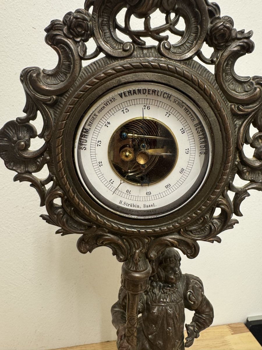 Altri elettrodomestici e apparecchi d’epoca: Antikes Barometer H. Strübin Basel mit Figur defekt – Usato da Birsfelden venduto da inf_l2yy 2
