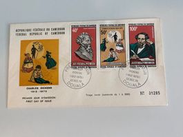 Kamerun Briefmarken Charles Dickens Ersttagsbrief 1970 FDC