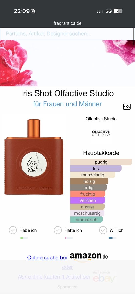 Parfums & Eau de Toilette: Olfactive Studio Iris Shot Parfum , 5 ml – D'occasion à Sursee par nri_sbv9 1