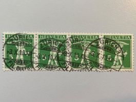 1910, Tellknabe, Faserpapier, ZNr. 125II, gestempelt