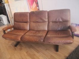 Sofa 3-Sitzer braun mit Gebrauchsspuren abholbereit - CHF 1.