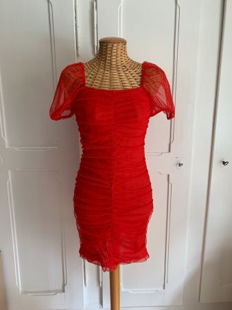 Chiffon Cocktailkleid rot - XS