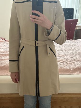 Marella Coat - Beige belted summer trench coat, size 42