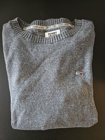 Tommy Jeans Herren Strickpullover, Grau/blau, Gr. L