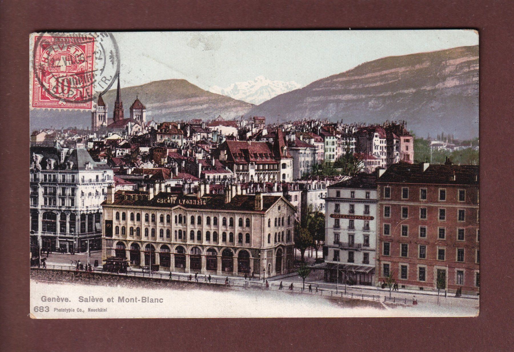 Cartoline postali: GENEVE - Credit Lyonnais - 1906 – Usato da Pully venduto da nicecards