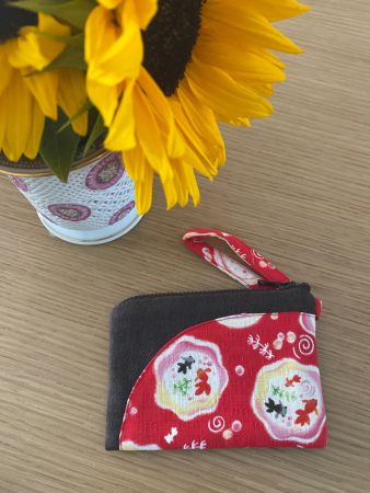 Kleine Baumwoll-Clutch mit Goldfisch-Motiv