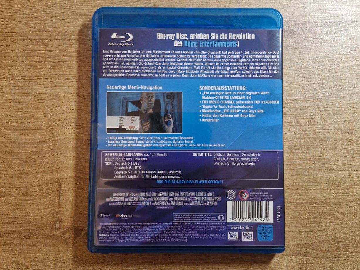 Tutti i DVDs: Stirb Langsam 4.0 (2007) Bluray – Usato da Pfungen venduto da Whitie 1