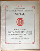 CIEM, Genève - N° 12, 1910 - Survolteurs-Dévolteurs Automat.