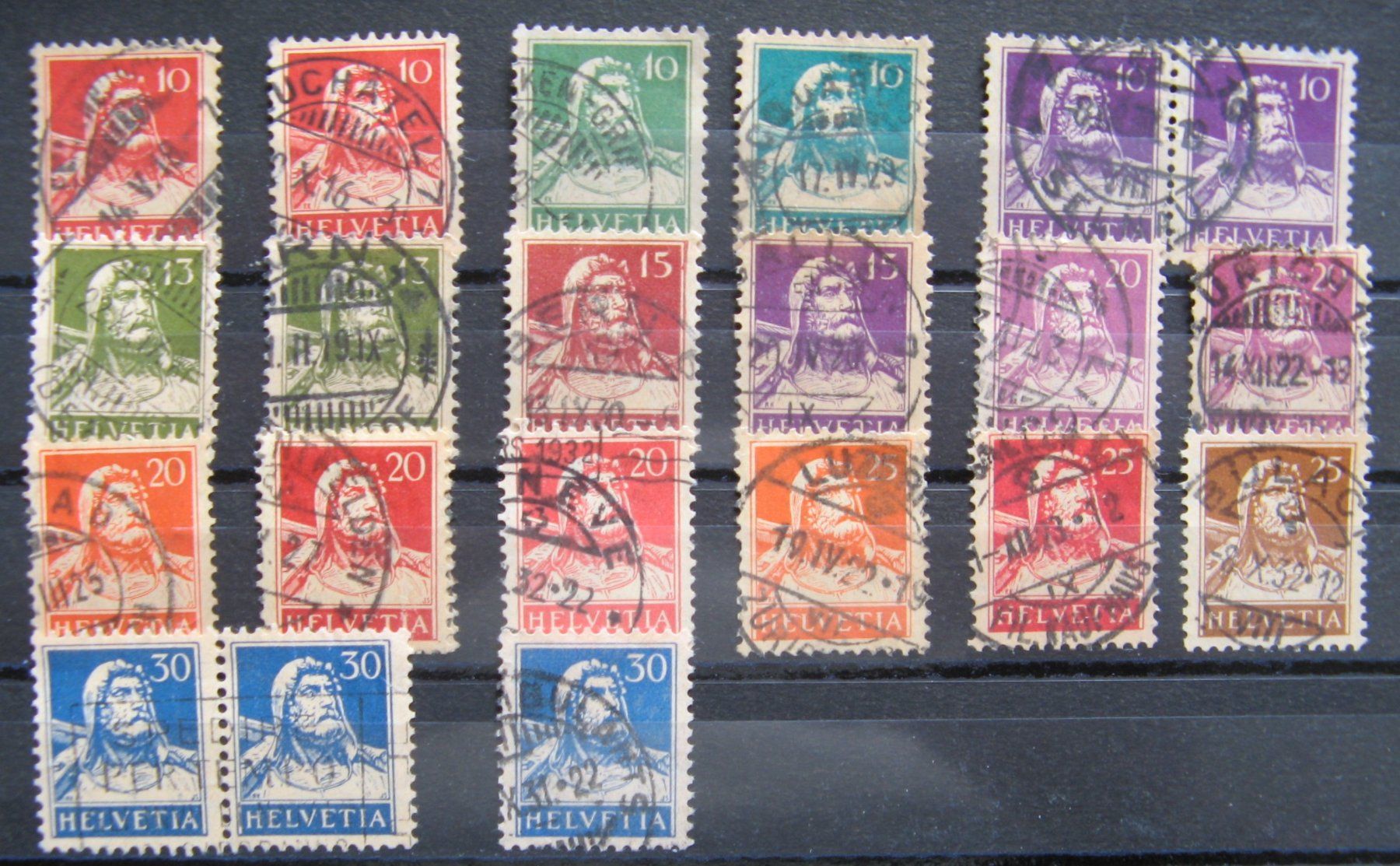 Alle Briefmarken: Tellbrustbild gestempelt, Lot 2 – Gebraucht aus Frauenfeld von Interessent1