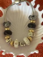 Luxus Elegante 20 cm Armband/Beads Farbe :Silber/weiss/schwa