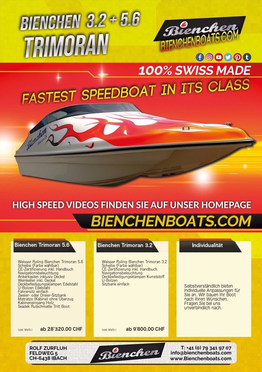 Barche: BIENCHEN TRIMARAN 5.6 VORFÜHRBOOT – Usato da Avenches venduto da BOOTTRANSPORTE