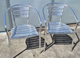 2er Set: Elegante Gartenstühle aus Aluminium für Terrasse