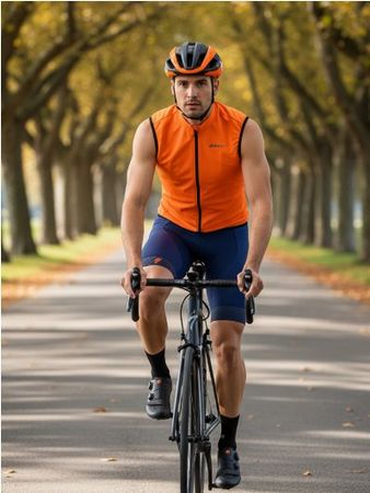 NEUES Bike-Shirt Herren leucht-orange-schwarz Gr. S - 226409