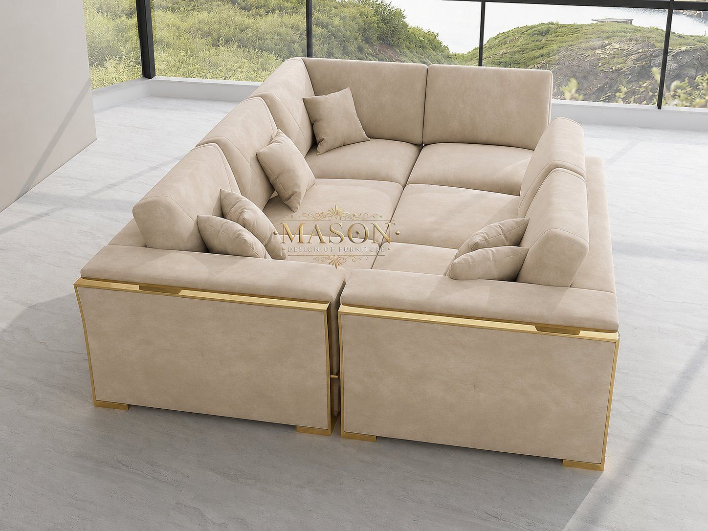 Sofas: XL Modul Ecksofa Wohnlandschaft "Veluto Gold" Samt MASON – Neu und originalverpackt aus Kreuzlingen von DealBlitz 3