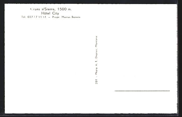 Cartes postales: AK Crans s. Sierre, Hotel City – D'occasion à Berlin par bartko-reher 1