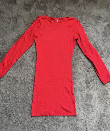 Chicoree red dress size S with ring detail on sleeve