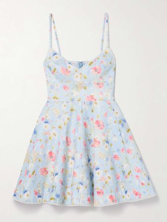 Zimmermann Floral Linen Mini Dress