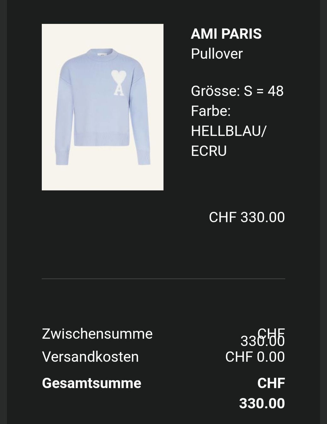 Maglioni & Felpe: Ami Paris Pullover hellblau Grösse S guter Zustand – Usato da Lenzburg venduto da superwinter 3