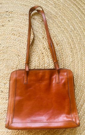Henry Saxel Vintage Leder Handtasche Braun – Schultertasche