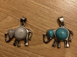 Elefant Halsketten Anhänger Stein