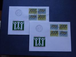 1971 490I - 491I 4er Blöcke FDC Adresslos