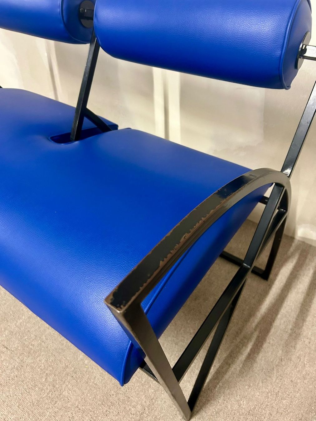 Divani: Blaue Designer Couch, Sofa, Bank 2-plätzig, Metallgestell – Usato da Rickenbach ZH venduto da Insider-Boerse 7